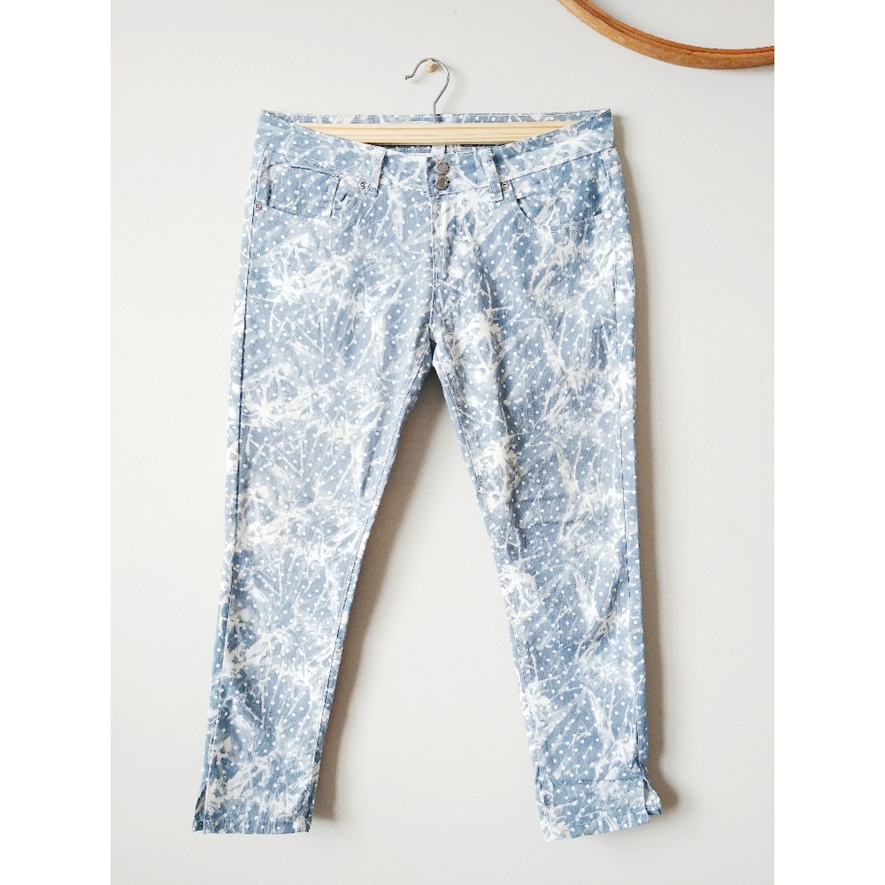 Polka Dot Denim Crop Jeans